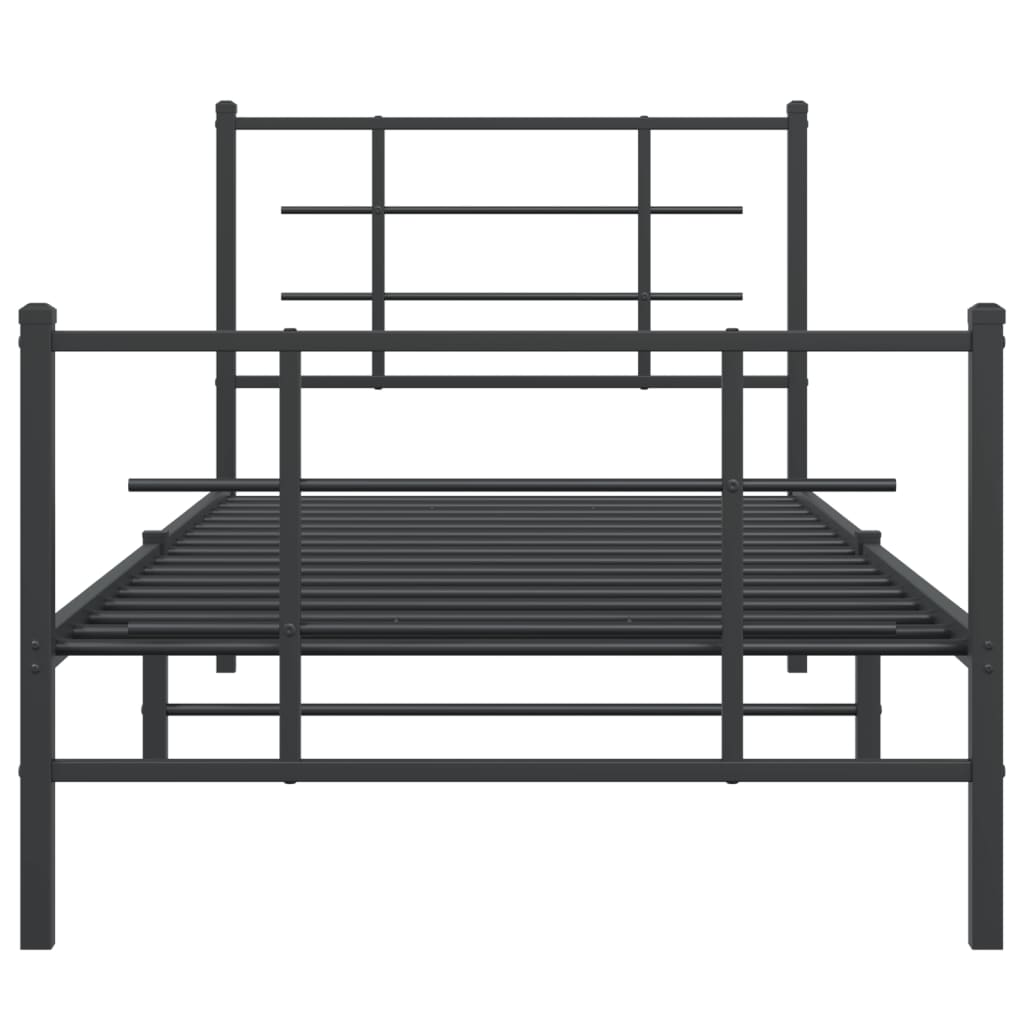 Giroletto Con Testiera E Pediera Metallo Nero 90x190 cm - Image 5