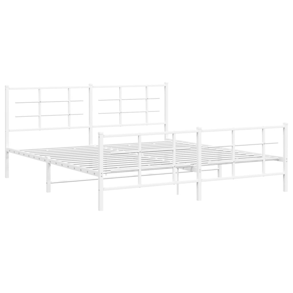 Giroletto Con Testiera E Pediera Metallo Bianco 183x213 cm - Image 3