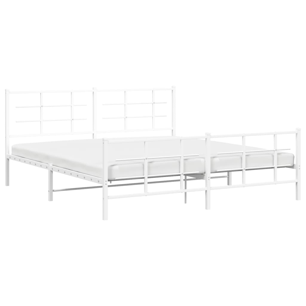 Giroletto Con Testiera E Pediera Metallo Bianco 183x213 cm - Image 4