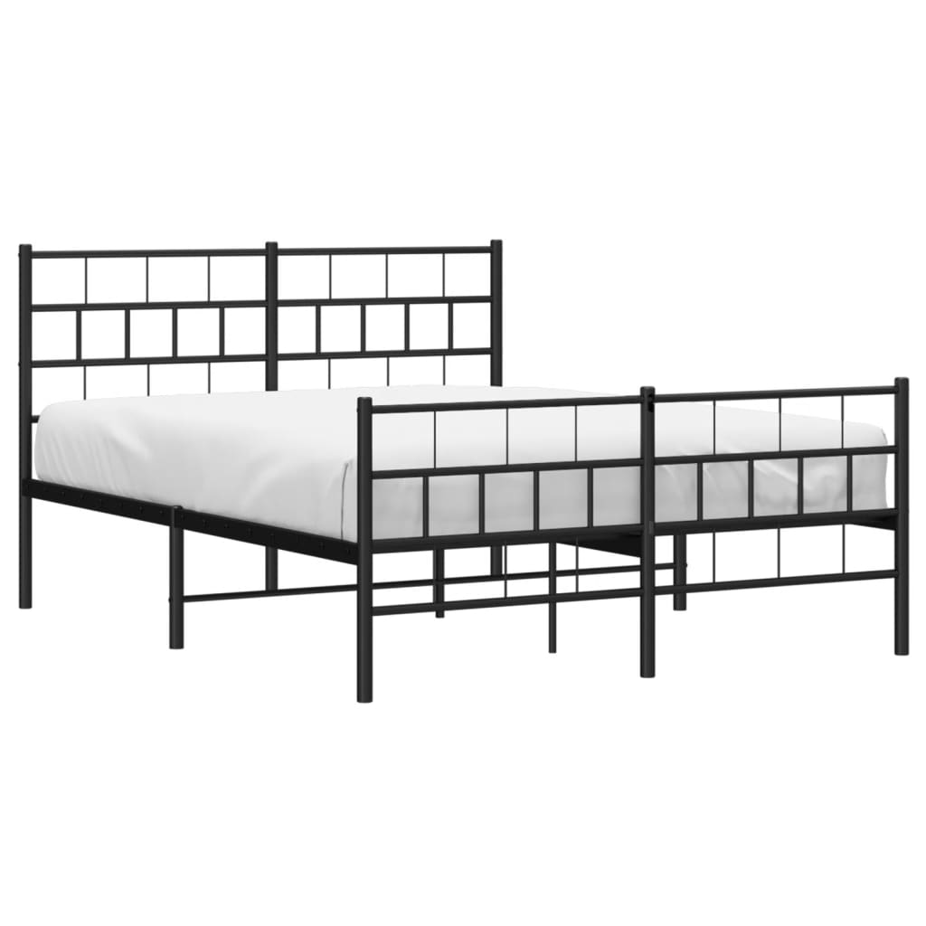 Giroletto Con Testiera E Pediera Metallo Nero 140x190 cm - Image 3