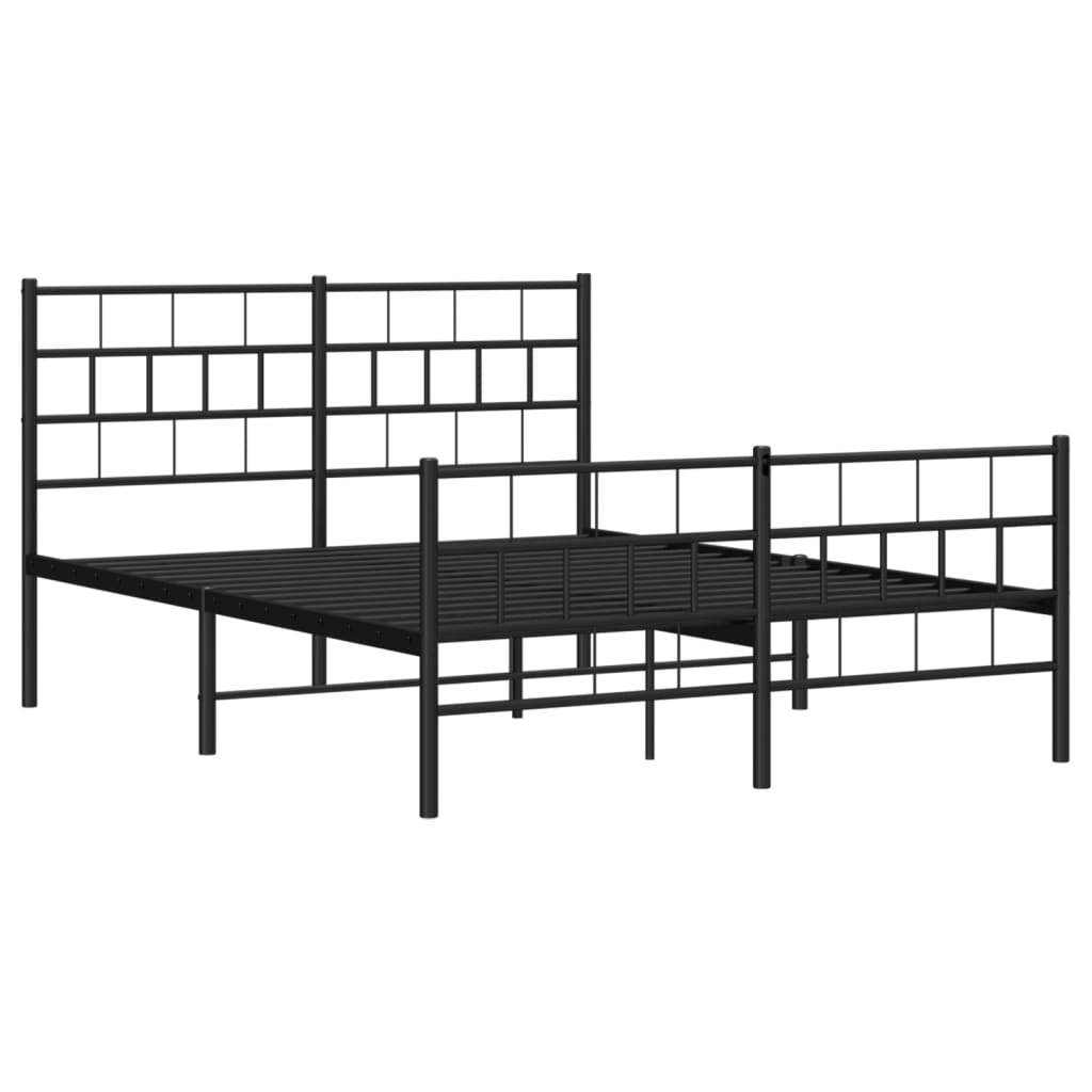 Giroletto Con Testiera E Pediera Metallo Nero 140x190 cm - Image 4