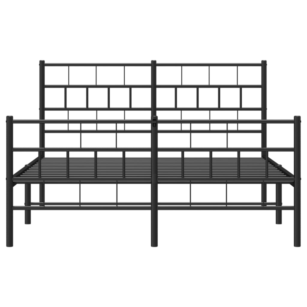 Giroletto Con Testiera E Pediera Metallo Nero 140x190 cm - Image 5