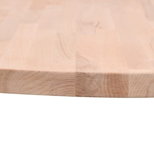 Piano Per Tavolo Ø50x2,5 Cm Rotondo In Legno Massello Di Faggio - Image 3