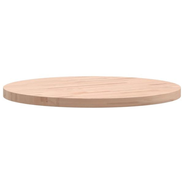 Piano Per Tavolo Ø50x2,5 Cm Rotondo In Legno Massello Di Faggio - Image 5