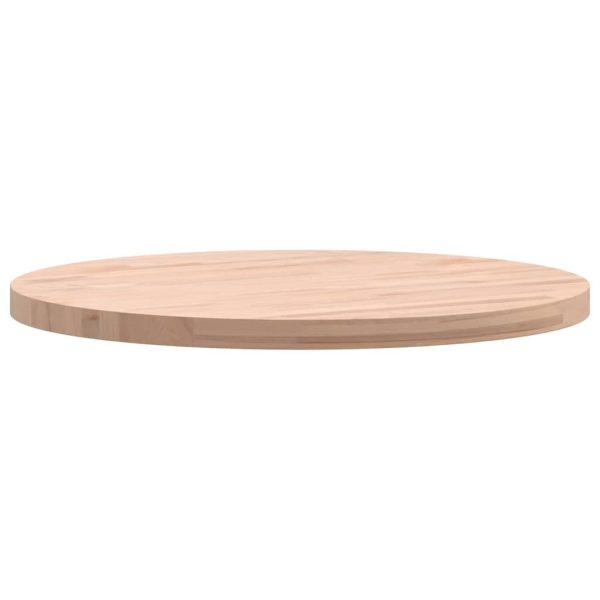 Piano Per Tavolo Ø50x2,5 Cm Rotondo In Legno Massello Di Faggio - Image 6