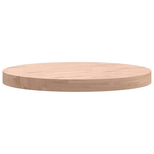 Piano Per Tavolo Ø50x4 Cm Rotondo In Legno Massello Di Faggio - Image 5