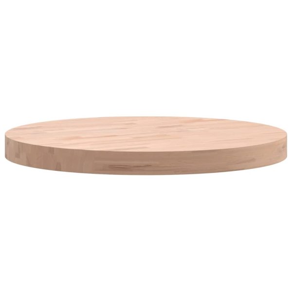 Piano Per Tavolo Ø50x4 Cm Rotondo In Legno Massello Di Faggio - Image 6
