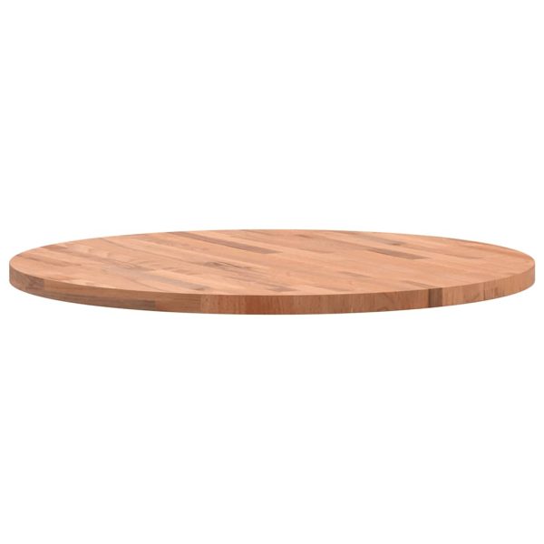 Piano Per Tavolo Ø70x2,5 Cm Rotondo In Legno Massello Di Faggio - Image 2