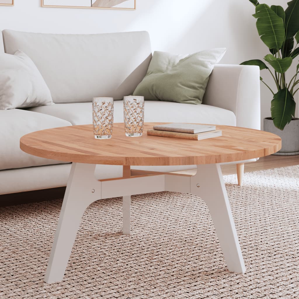 Piano Per Tavolo Ø90x2,5 Cm Rotondo In Legno Massello Di Faggio