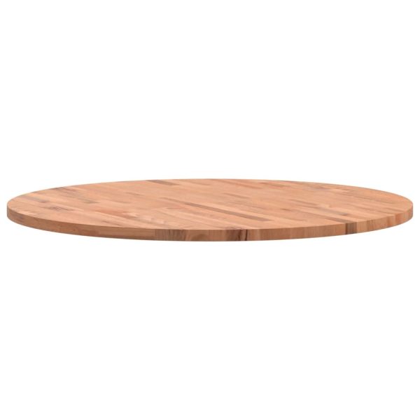 Piano Per Tavolo Ø90x2,5 Cm Rotondo In Legno Massello Di Faggio - Image 5