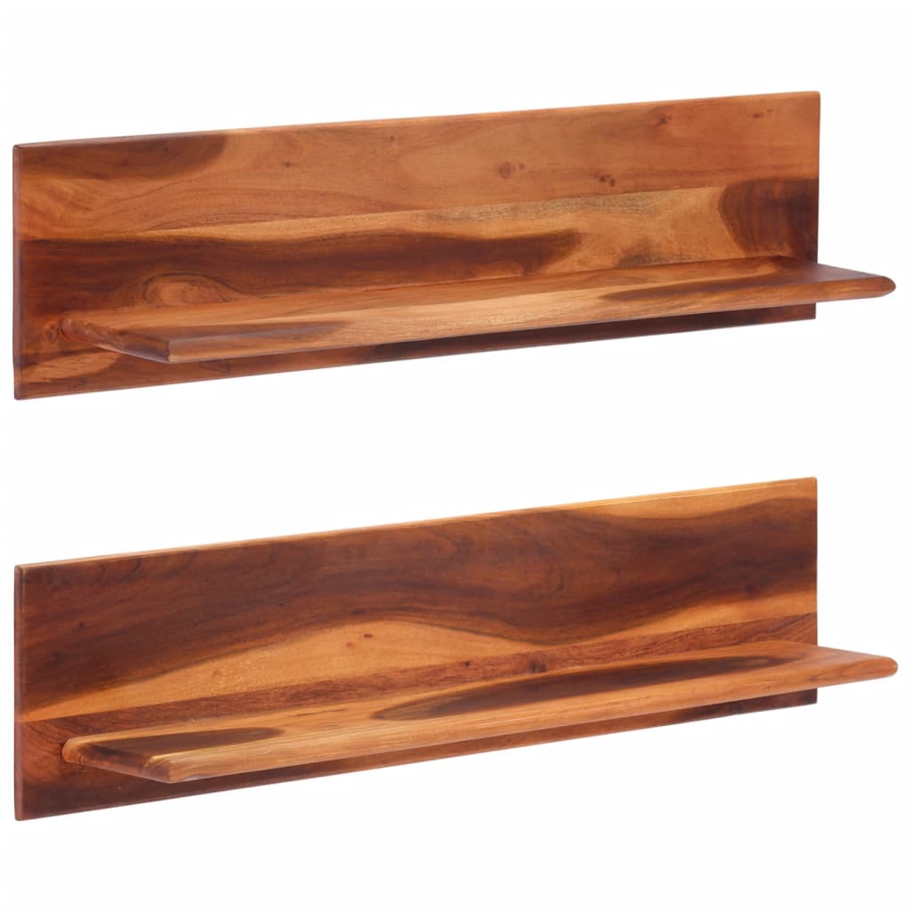 Mensole Da Parete 2 Pz 112x20x26 Cm In Legno Massello Di Acacia