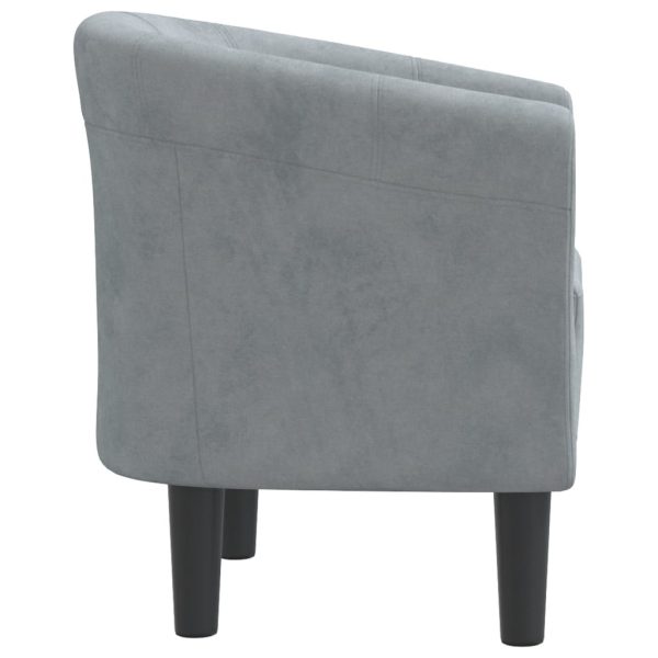 Poltrona Cabriolet Grigio Scuro In Velluto - Image 4