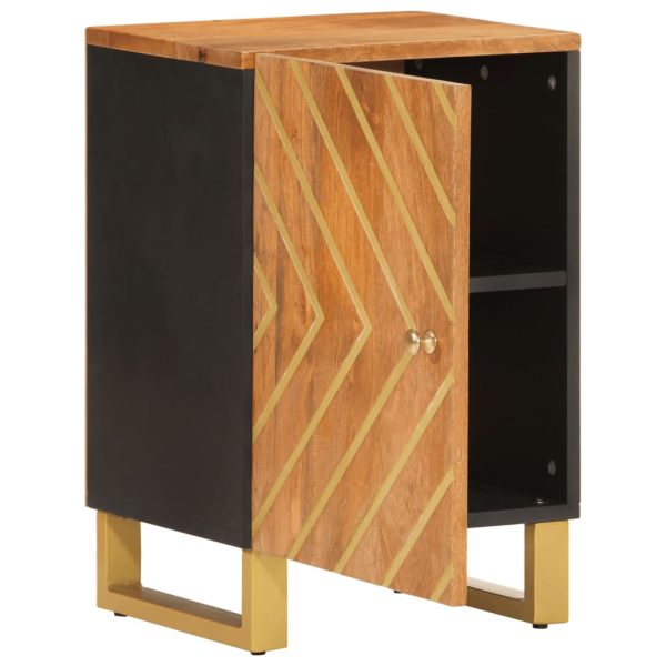 Mobiletto Da Bagno Marrone E Nero 38x33,5x58 Cm Legno Di Mango - Image 3