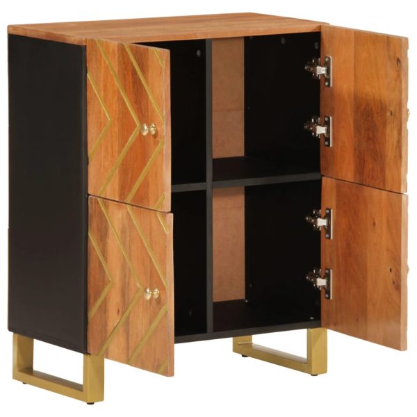 Mobiletto Marrone E Nero 60x33,5x75 Cm Legno Massello Di Mango - Image 3