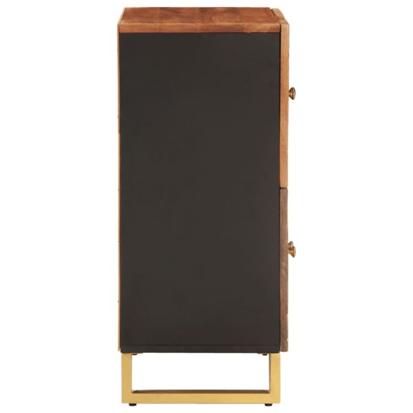 Mobiletto Marrone E Nero 60x33,5x75 Cm Legno Massello Di Mango - Image 5