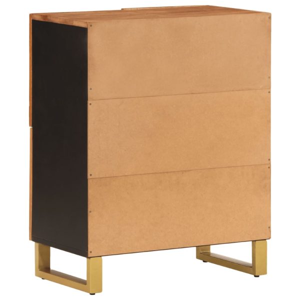 Mobiletto Marrone E Nero 60x33,5x75 Cm Legno Massello Di Mango - Image 6