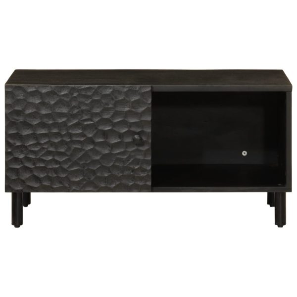 Tavolino Da Salotto Nero 80x50x40 Cm In Legno Massello Di Mango - Image 3