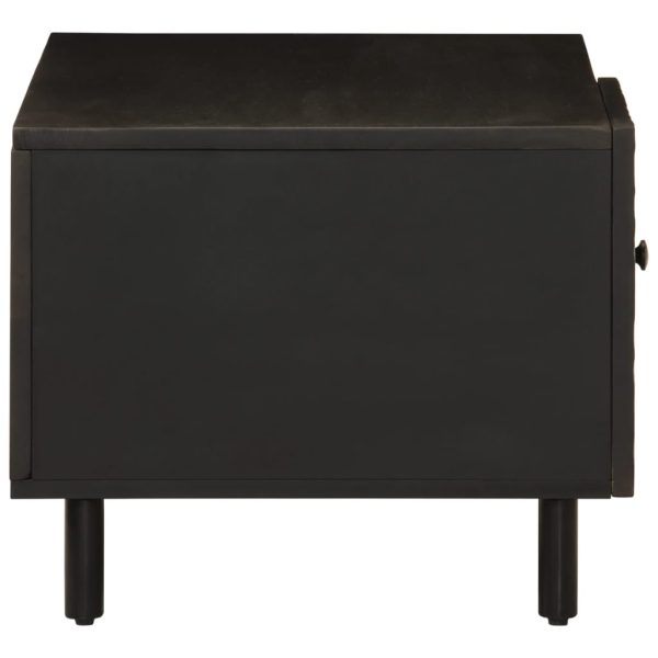 Tavolino Da Salotto Nero 80x50x40 Cm In Legno Massello Di Mango - Image 4