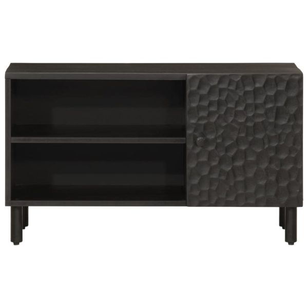 Mobile Porta Tv Nero 80x31x46 Cm In Legno Massello Di Mango - Image 3