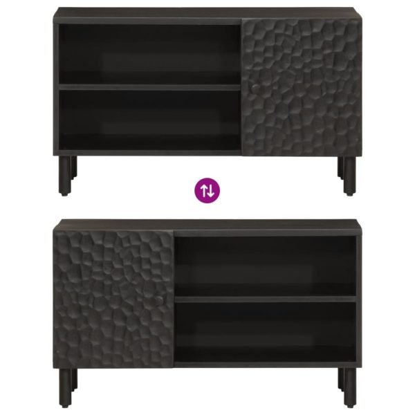 Mobile Porta Tv Nero 80x31x46 Cm In Legno Massello Di Mango - Image 6