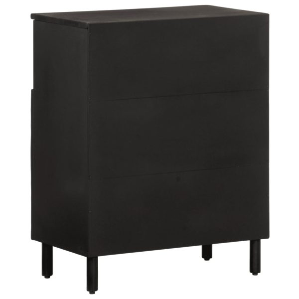 Credenza Nera 60x33x75 Cm In Legno Massello Di Mango - Image 5