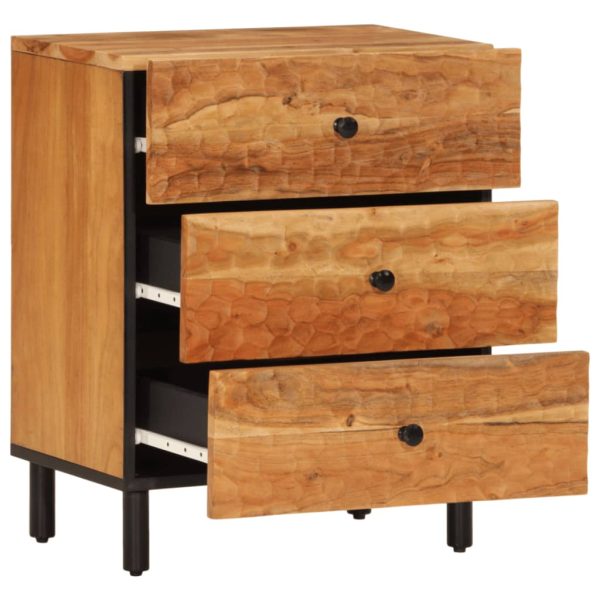 Comodino 50x33x60 Cm In Legno Massello Di Acacia - Image 4
