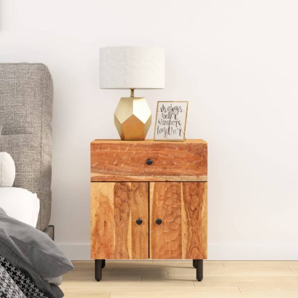 Comodino 50x33x60 Cm In Legno Massello Di Acacia - Image 3