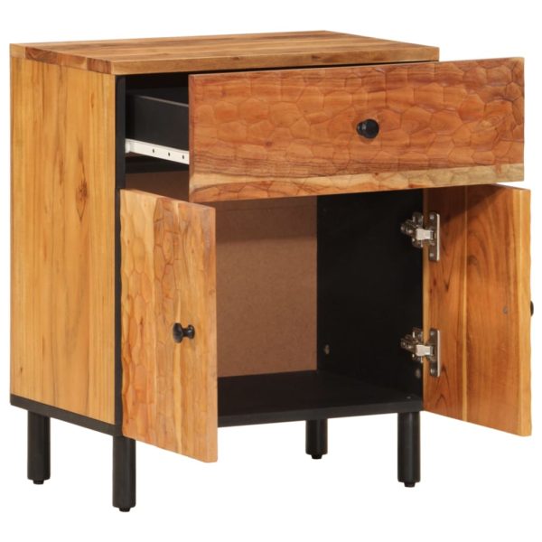 Comodino 50x33x60 Cm In Legno Massello Di Acacia - Image 4