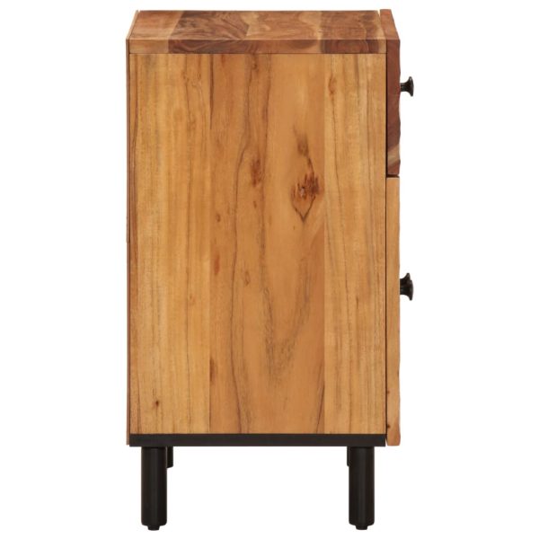 Comodino 50x33x60 Cm In Legno Massello Di Acacia - Image 6