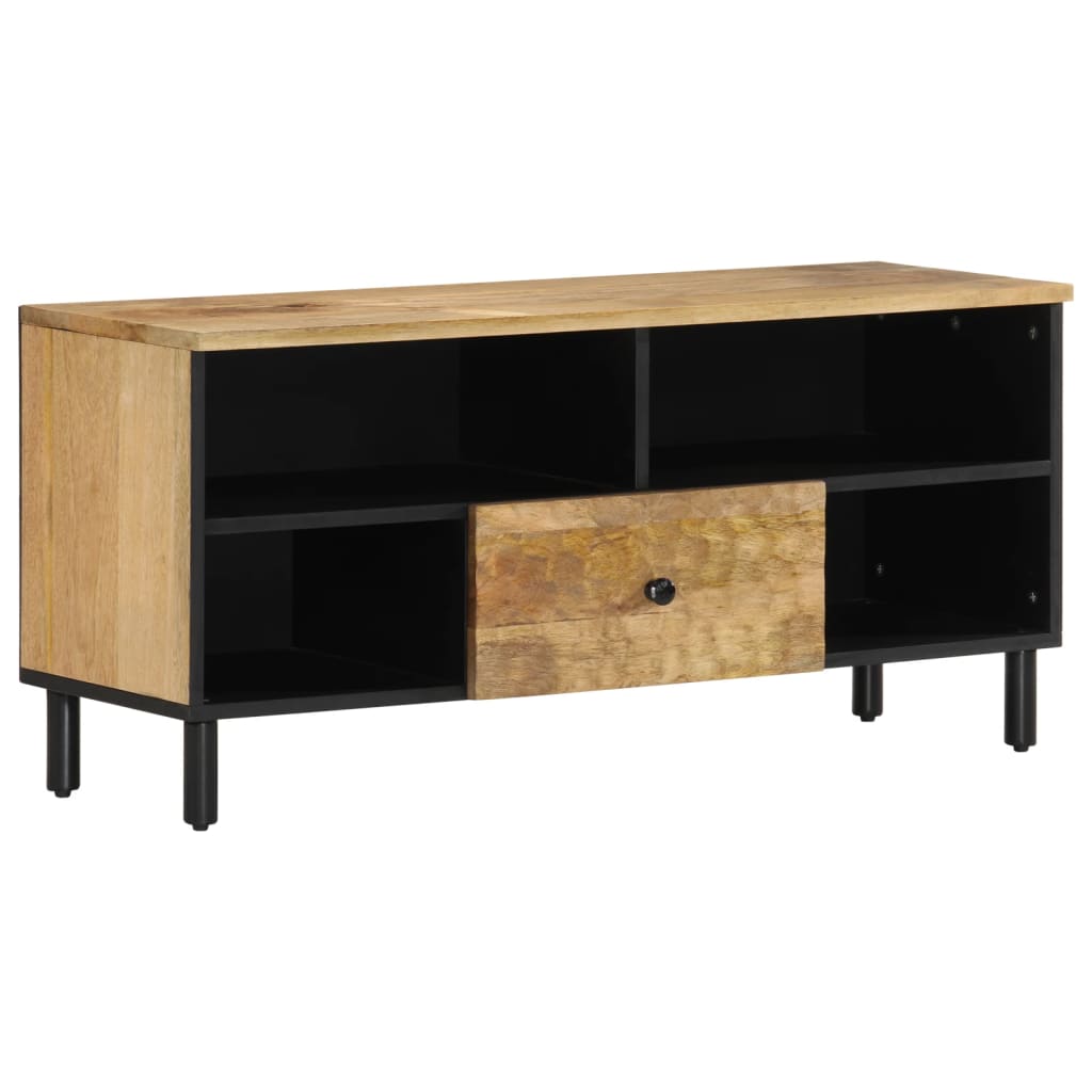 Mobile Porta Tv 100x33x46 Cm In Legno Massello Di Mango