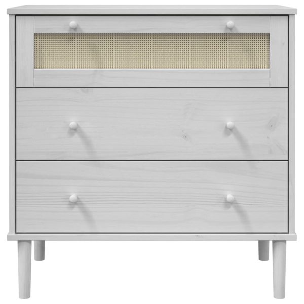 Cassettiera Senja Aspetto Rattan Bianca 80x40x80 Cm Legno Pino - Image 5