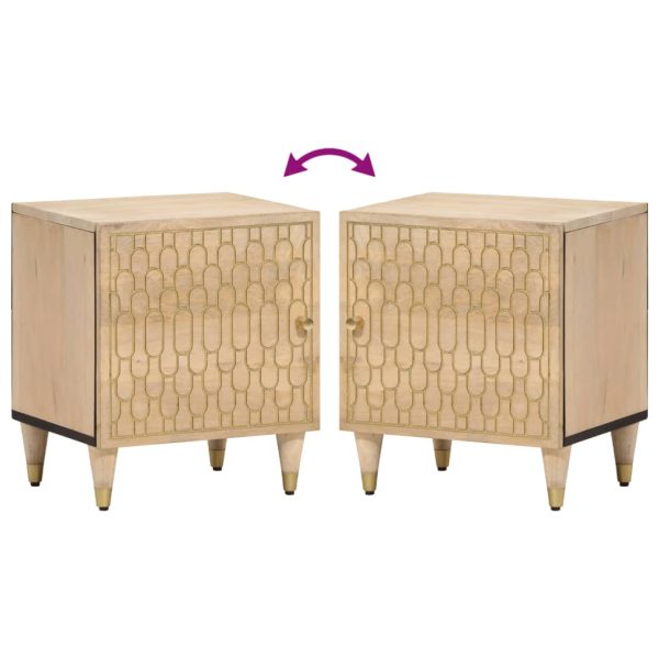 Comodino 40x33x46 Cm In Legno Massello Di Mango - Image 6
