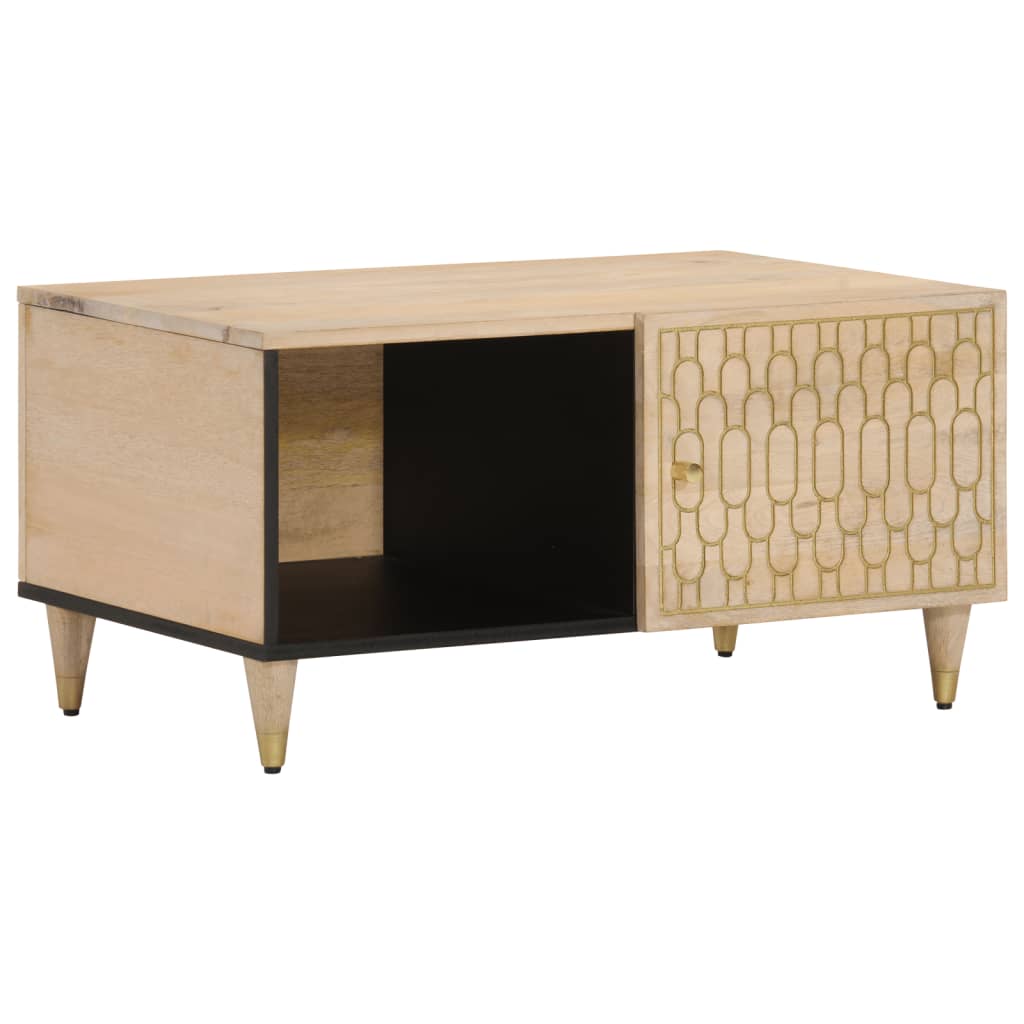 Tavolino Da Salotto 80x50x40 Cm Legno Massello Di Mango