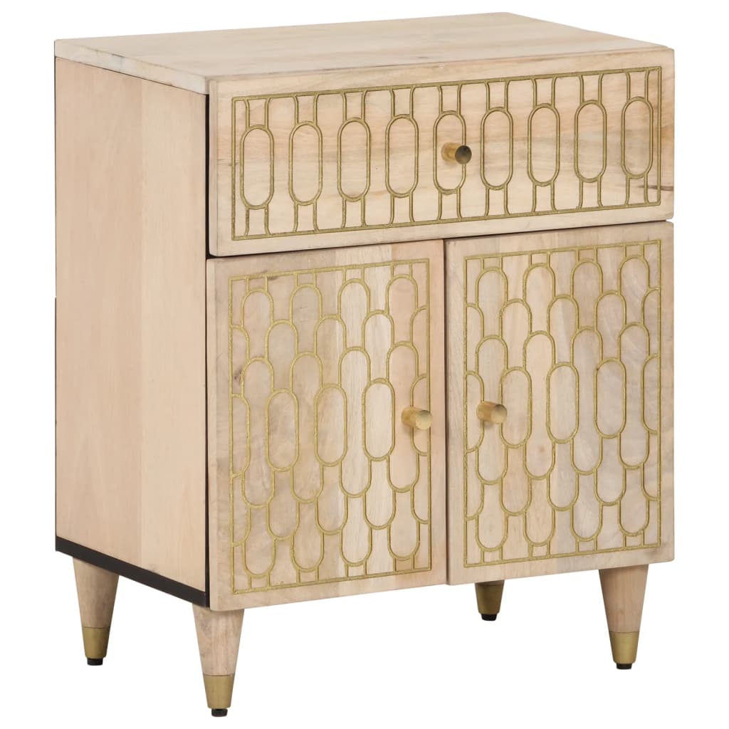 Comodino 50x33x60 Cm In Legno Massello Di Mango