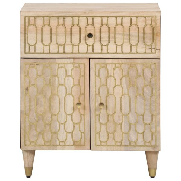 Comodino 50x33x60 Cm In Legno Massello Di Mango - Image 3