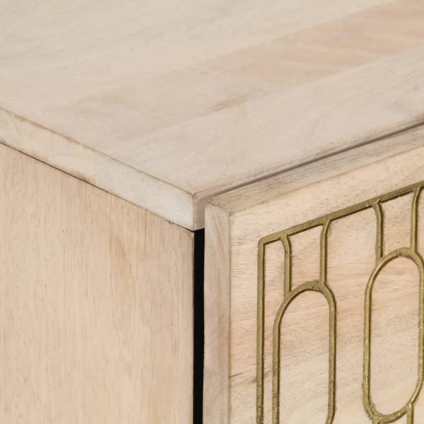 Comodino 50x33x60 Cm In Legno Massello Di Mango - Image 6