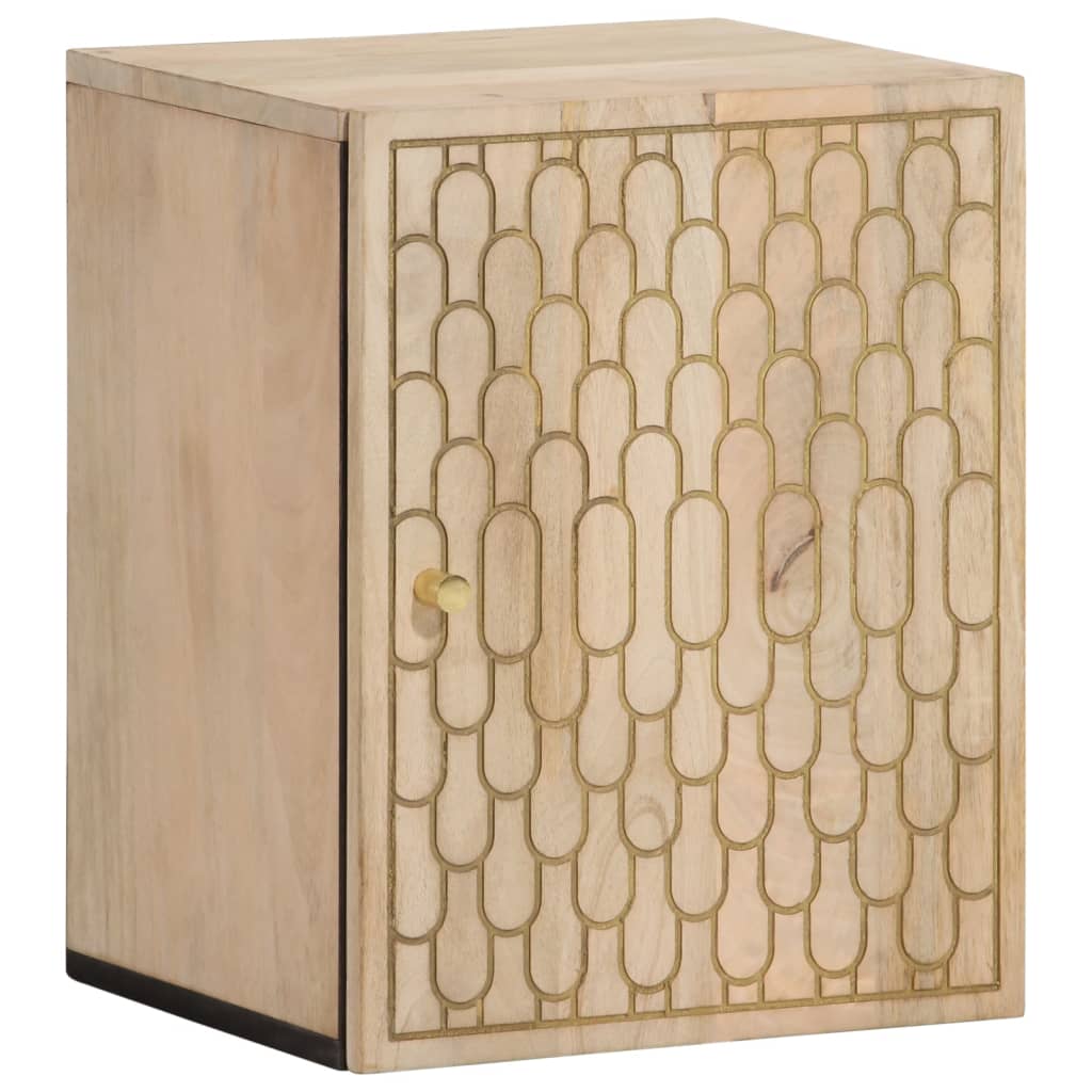 Mobile Da Bagno A Parete 38x33x48 Cm In Legno Massello Di Mango