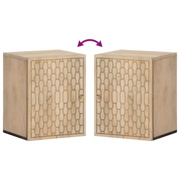 Mobile Da Bagno A Parete 38x33x48 Cm In Legno Massello Di Mango - Image 6