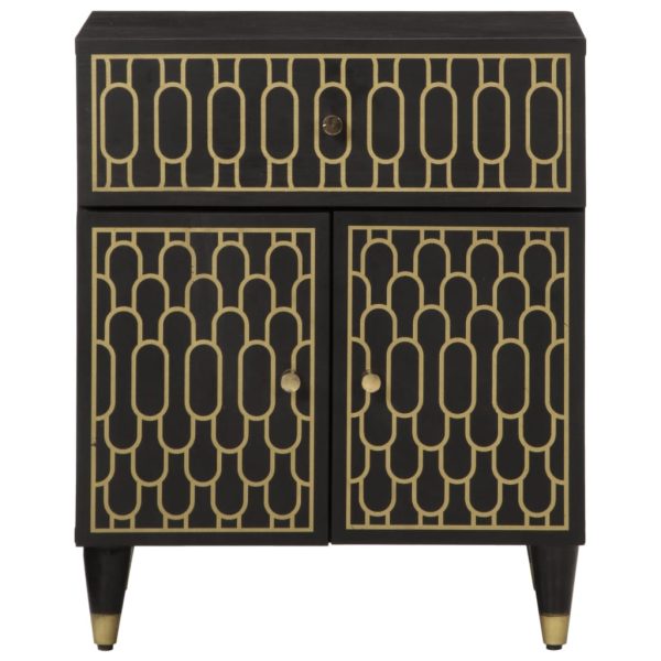 Comodino 50x33x60 Cm In Legno Massello Di Mango - Image 3