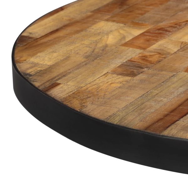 Tavolino Da Salotto Rotondo Ø55x40cm Massello Teak Di Recupero - Image 5