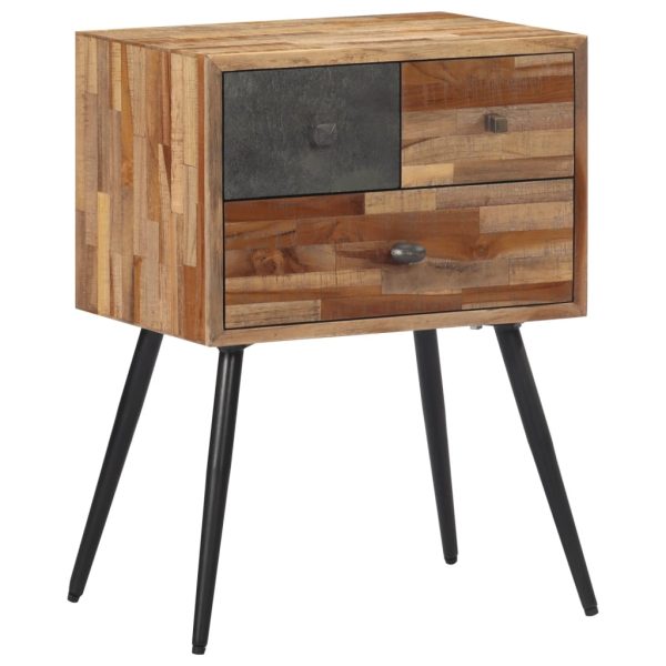 Comodino 47x31,5x60 Cm In Legno Massello Di Teak