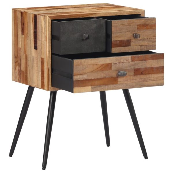 Comodino 47x31,5x60 Cm In Legno Massello Di Teak - Image 2
