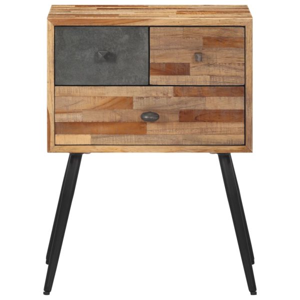 Comodino 47x31,5x60 Cm In Legno Massello Di Teak - Image 3