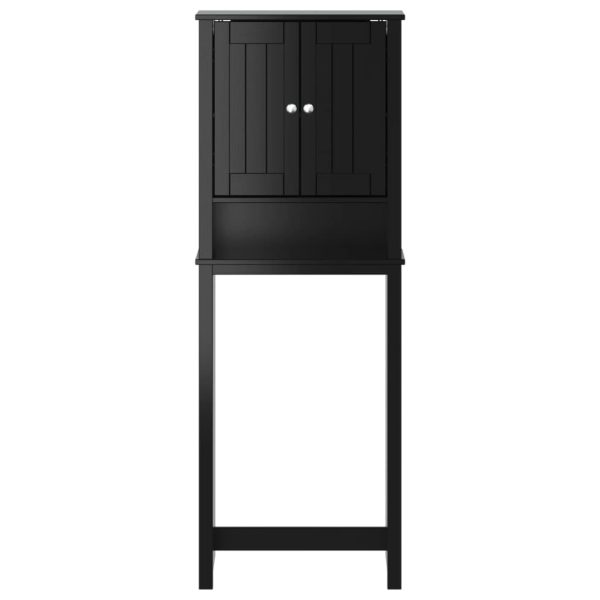 Portaoggetti Sopra Wc Berg Nero 60x27x164,5 Cm Legno Massello - Image 3