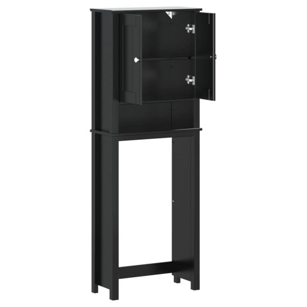 Portaoggetti Sopra Wc Berg Nero 60x27x164,5 Cm Legno Massello - Image 4