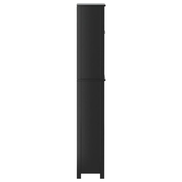 Portaoggetti Sopra Wc Berg Nero 60x27x164,5 Cm Legno Massello - Image 5