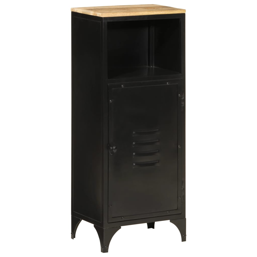 Mobile Da Bagno 40x27x90 Cm In Ferro E Legno Massello Di Mango