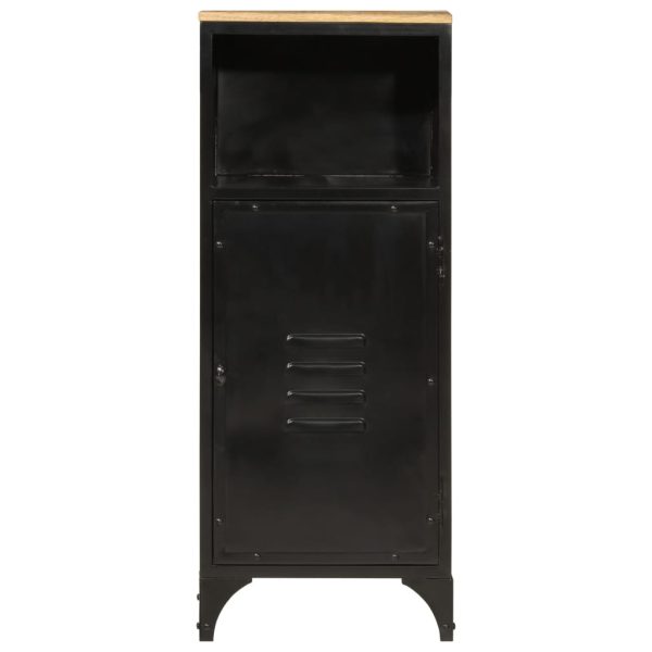 Mobile Da Bagno 40x27x90 Cm In Ferro E Legno Massello Di Mango - Image 3