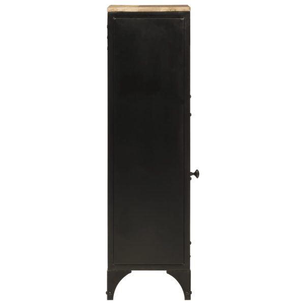 Mobile Da Bagno 40x27x90 Cm In Ferro E Legno Massello Di Mango - Image 4