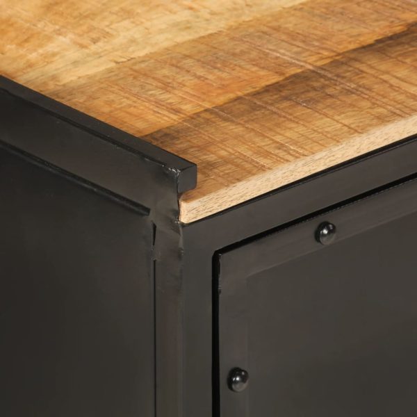 Mobile Da Bagno 40x30x60 Cm In Ferro E Legno Massello Di Mango - Image 6